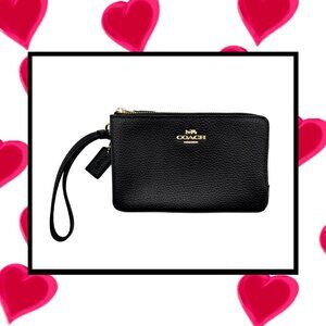 Coach Black Double Corner Zip Wristlet NWOT